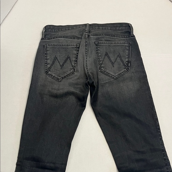 MOTHER THE RUNAWAY IN LIES & SHADOWS LOW RISE BLACK WASH FLARE DENIM SIZE 25 - Picture 5 of 16